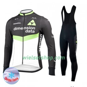 Fietskleding Dames (Fietsshirt Lange Mouw + Lange Koersbroek) 2017 Dimension Data N001 Winter Thermal Fleece